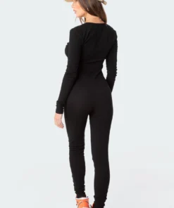 S11743_black Jumpsuits & Rompers Maddy Ribbed Jumpsuit