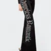 S11788_black Velvet Rhinestone Flared Leggings