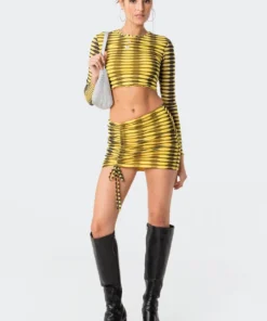 S11455_yellow Anisa Mesh Top Tops
