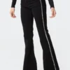 S11773_black Silver Stripe Flared Jeans Pants
