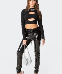 S11786_black Tops Nyx Cut-Out Crop Top