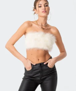 S11792_cream Trista Faux Fur Top Tops