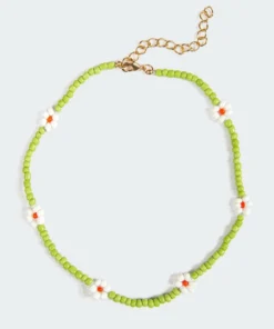 Acc0090_green Accessories Daisy Chain Necklace