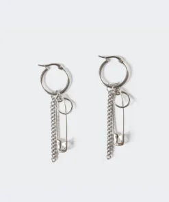 Acc0008_silver Safety First Earrings Accessories