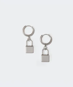 Acc0017_silver Accessories Lock It Up Earrings