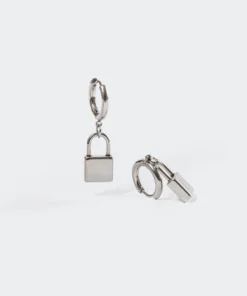 Acc0017_silver Accessories Lock It Up Earrings