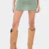 S11968_GREEN Arielle Mini Skirt New In