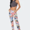 S11945_MIX Living Dolls Kawaii Printed Mom Jeans