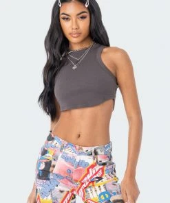 S11906_GRAY Everyday Ribbed Top