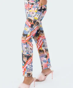 S11945_MIX Living Dolls Kawaii Printed Mom Jeans