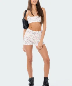 S11965_CREAM New In Primrose Waffle Shorts