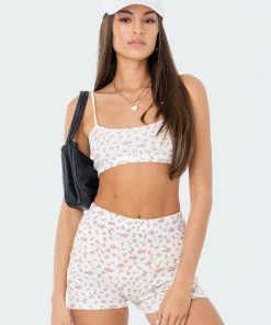 S11963_CREAM New In Primrose Waffle Crop Top
