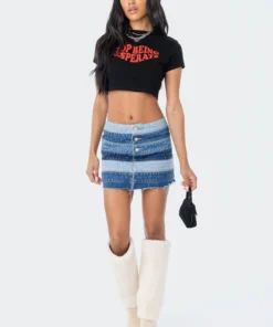 S12026_BLACK Desperate Cropped T-Shirt