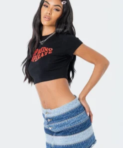 S11994_MIX Jean Belt Mini Skirt New In