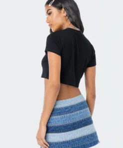 S12026_BLACK Desperate Cropped T-Shirt