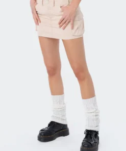 S11982_BEIGE New In Katya Low-Rise Cargo Skirt