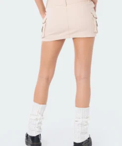 S11982_BEIGE New In Katya Low-Rise Cargo Skirt