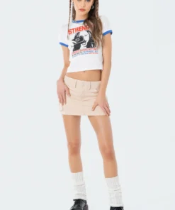 S11982_BEIGE New In Katya Low-Rise Cargo Skirt