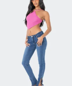 S11210_PINK Harlow Knitted Open-Back Top