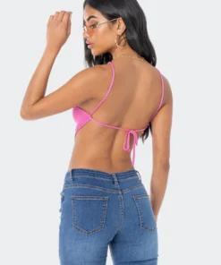 S11210_PINK Harlow Knitted Open-Back Top