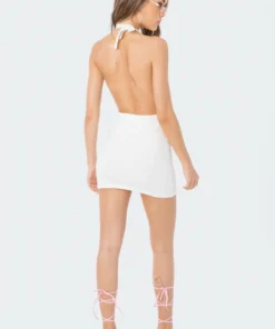 S11024_CREAM Lydia Knitted Halter Dress