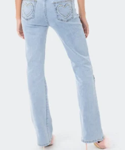 S11950_BLUE Pearly Heart Low-Rise Jeans