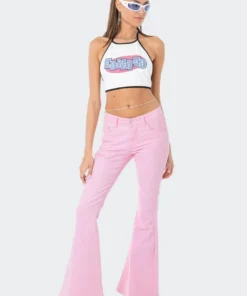 S11977_WHITE Mae Open-Back Halter Top Living Dolls