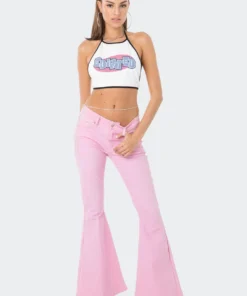 S11977_WHITE Mae Open-Back Halter Top Living Dolls