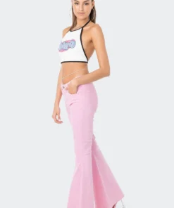 S11977_WHITE Mae Open-Back Halter Top Living Dolls