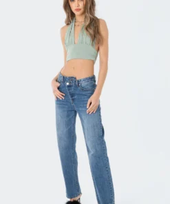 S11492_GREEN New In Bau Halter Top