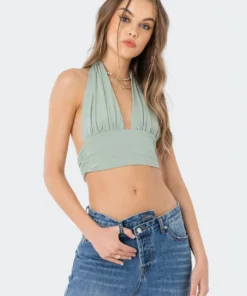 S11492_GREEN New In Bau Halter Top