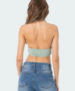 S11492_GREEN New In Bau Halter Top