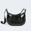 Acc0047_black Accessories Croc Pu Shoulder Bag