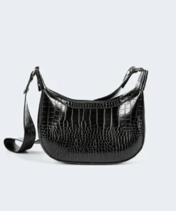 Acc0047_black Accessories Croc Pu Shoulder Bag