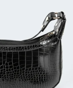 Acc0047_black Accessories Croc Pu Shoulder Bag