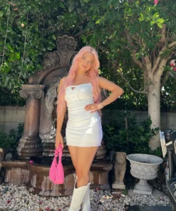 S12207_WHITE Capri Mini Dress