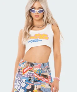 S11966_WHITE Living Dolls Style Secrets Crop Top