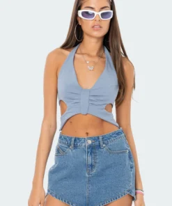 S11230_LIGHT-BLUE Butterfly Open Back Top