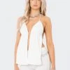 S11957_WHITE Claire Ribbed Open-Back Top