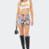 S11947_MIX Kawaii Printed Denim Skirt Living Dolls