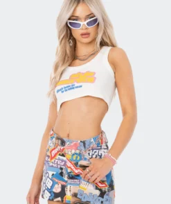 S11966_WHITE Living Dolls Style Secrets Crop Top