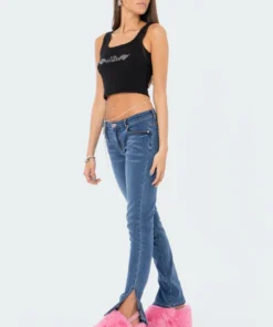 S11206_BLACK New In Heaven Diamond Tank Top