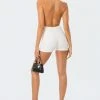 S11904_WHITE Annie Ribbed Open-Back Jumpsuit New In