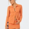 S11967_ORANGE Babe Fest Arielle Button-Up Shirt