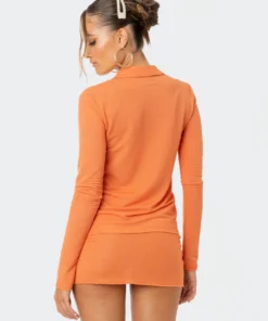 S11967_ORANGE Babe Fest Arielle Button-Up Shirt
