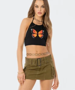 S12069_black Babe Fest Fly Away Open-Back Crop Top