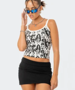 S12143_BLACK-AND-WHITE New In Say It To My Face Ribbed Tank Top