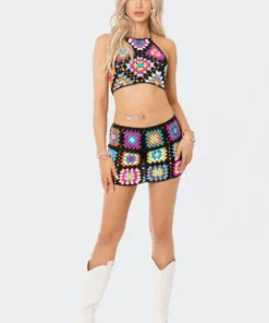 S12012_MIX New In Crochet Crush Mini Skirt