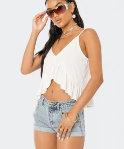 S12224_CREAM Imogen Ruffle Top New In