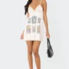 S12044_CREAM Tarot Satin Slip Mini Dress